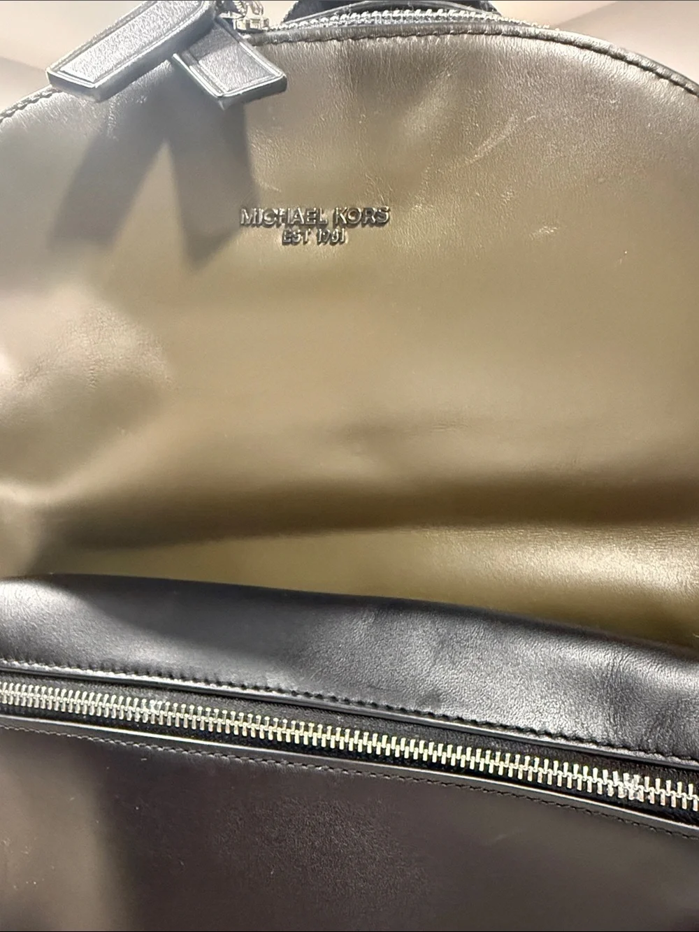 Michael Kors Olive Green & Black Leather Men's Backpack